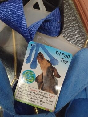 Tri Pull Dog Toy — Durable Blue Tug & Fetch Toy